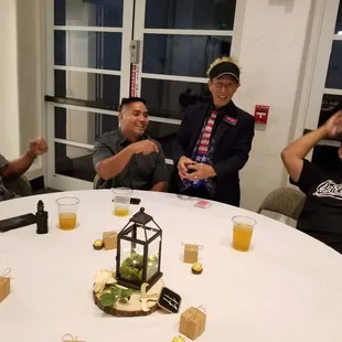 I love doing closeup especially when adults are amazed and entertained.  Here are three guys having a blast with me at Kapolei Rec.