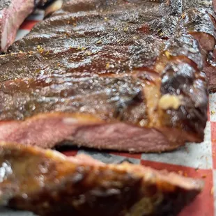 ribs on a checkered tablecloth