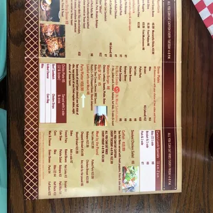 The menu