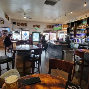 a pint of beer on a table