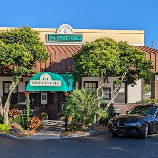 the entrance to the restaurant