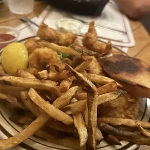 seafood, fish, food, fish and chips