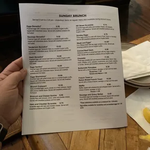 the menu