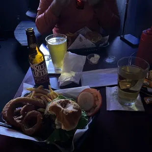 Good burger good fries good onion rings good beer good service