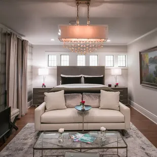 Sycamore Suite. King Bed and Living Area. Perfect Place to Unwind and Relax.