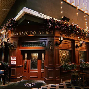 the entrance to the restaurant