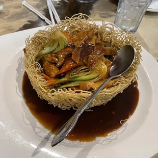 Crispy noodles, delicious