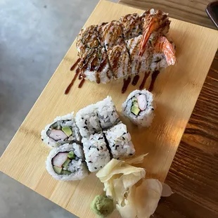 Tempura Shrimp Roll and California Roll