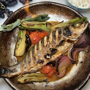 Clay Oven Roasted Lubina ($96)