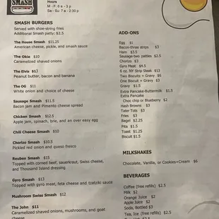 Smash burgers