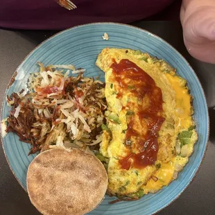 Pepper and onion omelette
