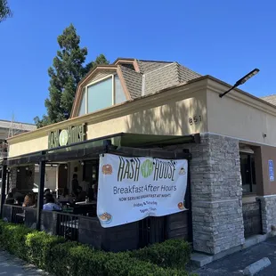 the front of the restaurant