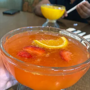 Strawberry Mimosa &amp; Classic Mimosa in the back