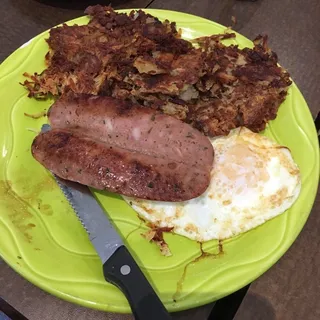 Chicken Mango Jalapeno Sausage and Eggs