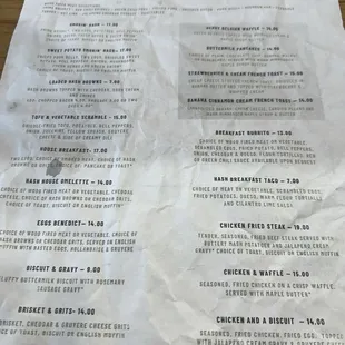 menu