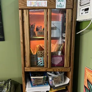 Community art supply station.