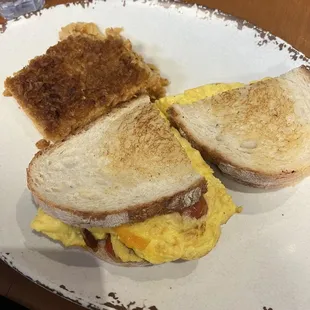 Egg Panini and  Killer Hashbrowns