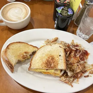 Egg Panini with hashbrowns