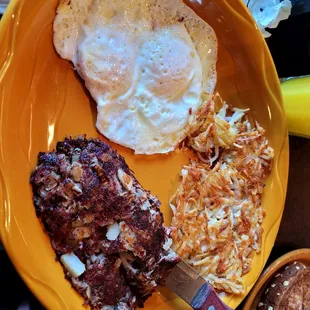 Corn beef hash and eggs