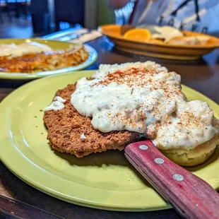 chicken fried steak and eggs $20