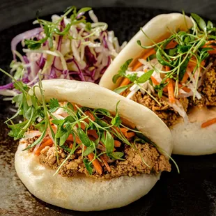 two buns on a plate