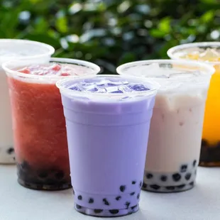 a variety of bubble teas