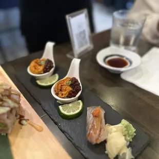Uni shots, shima ajima nigiri