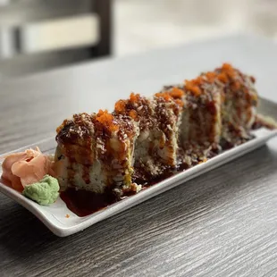 a plate of sushi