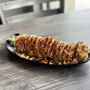 a plate of food on a table