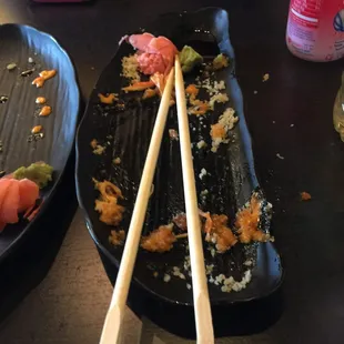 "hashi roll", it lasted two seconds absolutely delicious