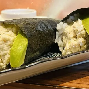 Blue crab handrolls (not my order - LOL)