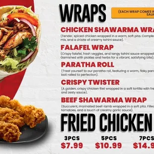 chicken wings and fried chicken