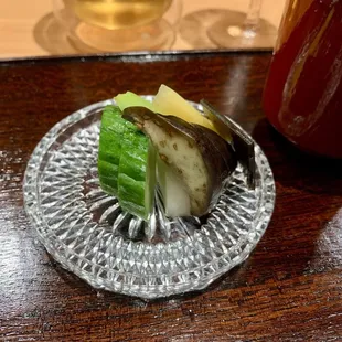 Pickles to pair with the unagi rice