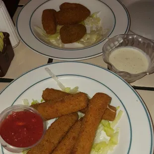 Jalapeño poppers and mozzarella sticks