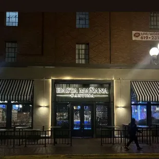 Outside, front door and patio