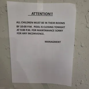 By the way we looked and there was never any maintenance going on at all the whole night.