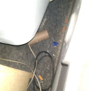 Behind night table &amp; bed