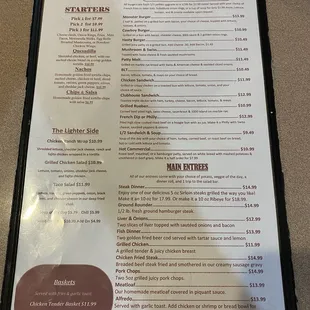 menu