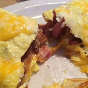 Amazingly tasty meaty omelette