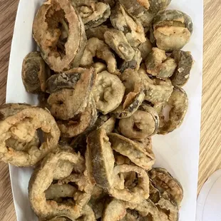 Jacrispys (fried jalapeños w/ranch)