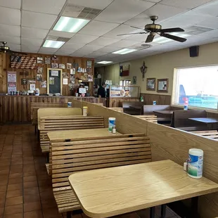 the inside of a restaurant