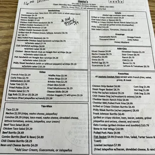 Menu on 4/12/22