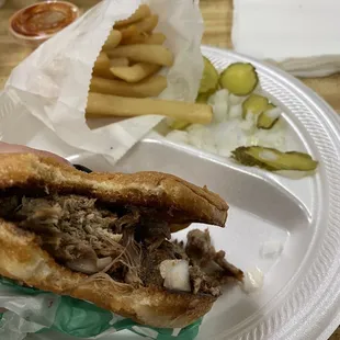 BBQ pulled pork sandwich