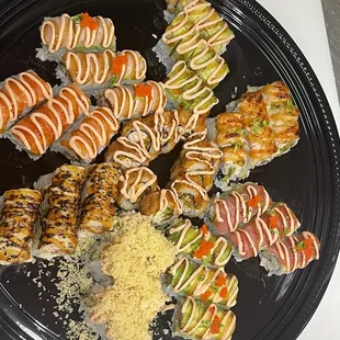 a plate of sushi