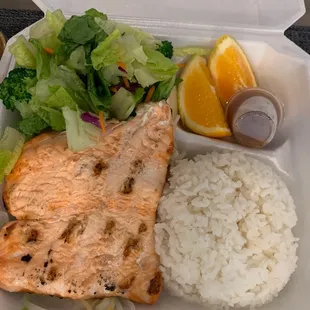 Salmon teriyaki bento