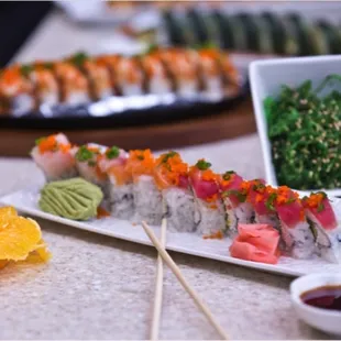 sashimi, sushi, sushi and sashimi, food
