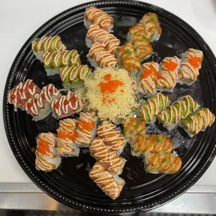 a plate of sushi