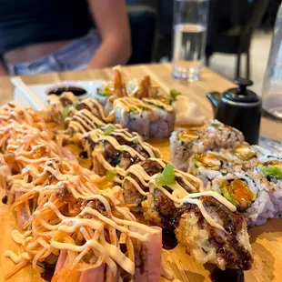 Sushi Rolls: Super Spider, Crunchy Spice Tuna, Crunch, Chicken Tempura