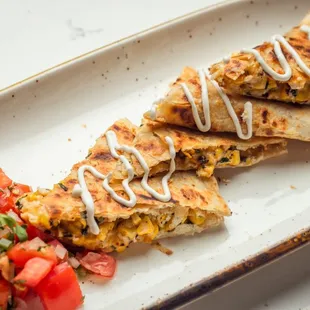 Mexican street corn quesadilla