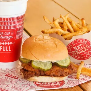 Fried Chicken Sandwich and French Fries